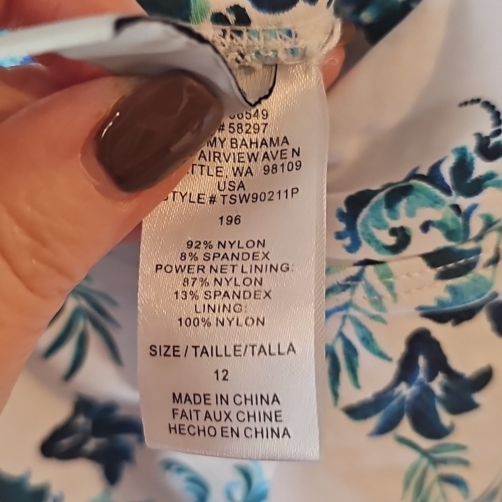 TOMMY BAHAMA Floral Isles Twist Knot One Piece Swimsuit Size 12 Halter - Picture 6 of 6